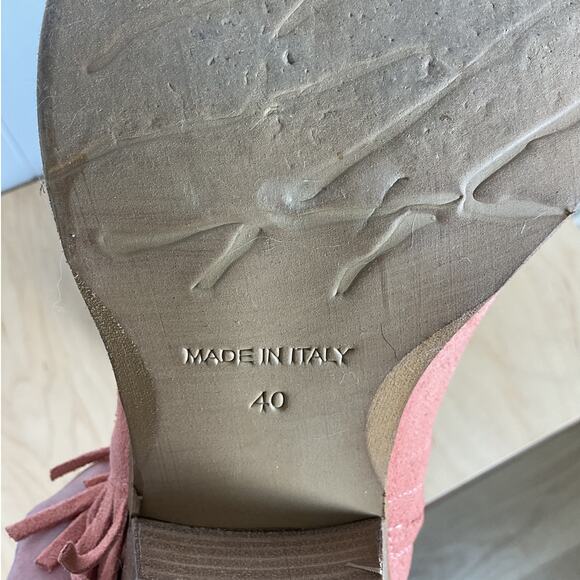 Sundance Dove Canyon Short Fringe Suede Leather Dusty Rose Heeled Western Boot - Picture 10 of 10